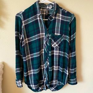 Allison Joy Blue Green Women’s Flannel Size XS
